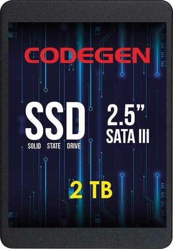 CODEGEN 2TB CDG-2TB-SSD25 560- 500MB/s SSD SATA-3 Disk