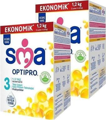 SMA Optipro Probiyotik 3 1- 3 Yaş Devam Sütü 1200 Gr X 2 Adet