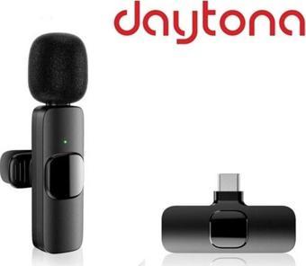 Daytona K9-T1 Type-C Wireless (Kablosuz Mikrofon) Ergonomik Tak Çalıştır Android Telefon Tablet Ipad Yaka Mikrofonu
