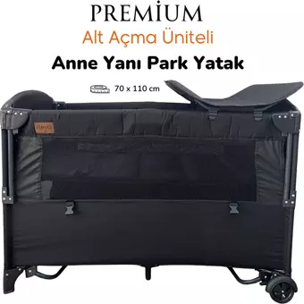 Reyo Premium Anne Yanı Park Yatak 70x110 cm Siyah