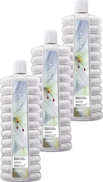 AVON Bubble Bath Beyaz Zambak Kokulu Banyo Köpüğü 1lt 3'lü Paket