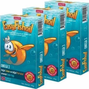 Easy Fishoil Easy Fish Oil Omega 3 Balık Yağı 30 Jel Tablet X 3 Adet