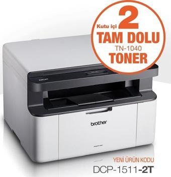 BROTHER DCP-1511-2T A4 Siyah Çok Fonksiyonlu Laser Yazıcı USB 2.0 Demo+1 Tonerli