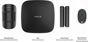 AJAX Hub kit/StarterKit Plus 25 Bölge GSM+GPRS Kablosuz Alarm Seti KeyPad YOK SİYAH