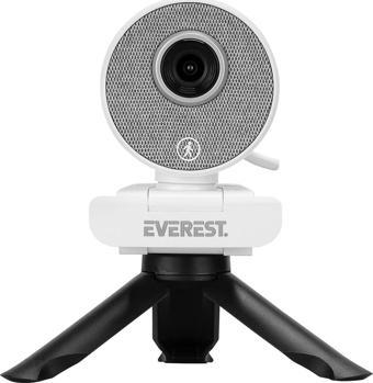 Everest SC-HD09 1080P Full HD Auto Tracking Harekete Duyarlı Tripod ve Mikrofonlu Beyaz Usb Webcam Pc Kamera