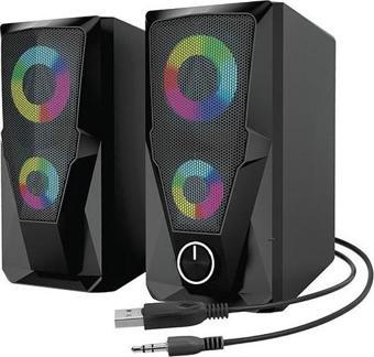 Mikado Md-336 2.0 6 Watt RGB Ledli Siyah Multimedia Usb Speaker