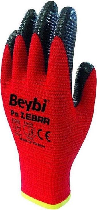 Beybi Nitril PMK PN5 Kırmzı Siyah 9 Beden 12li Paket