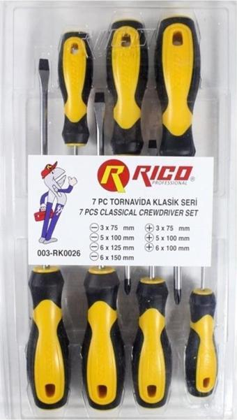 Rıco 003-RK0026 7li Klasik Tornavida Seti (4 Düz -3 Yıldız)