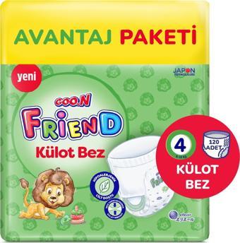 Goo.n Friend 4 Numara Külot Bebek Bezi Fırsat Paketi - Cilt Dostu - 120 Adet