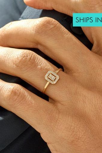 Eva Jewelry Baget Taşlı Ayarlanabilir 14 K Rose Gold Kaplama Kadın Yüzük