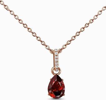 Eva Jewelry Garnet Mistik Topaz Taşlı 14k Rose Gold Kaplama Kadın Kolye