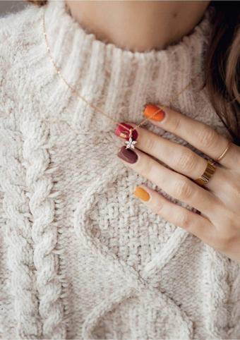 Eva Jewelry Minimal Unutma Beni Çiçeği 14 K Rose Gold Kaplama Kadın Kolye
