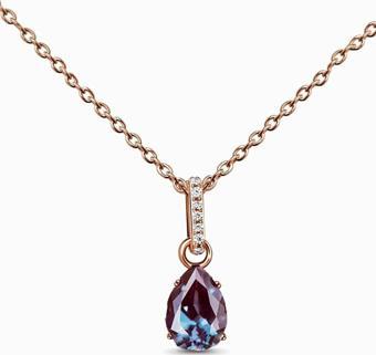 Eva Jewelry Mistik Topaz Taşlı 14k Rose Gold Kaplama Kadın Kolye