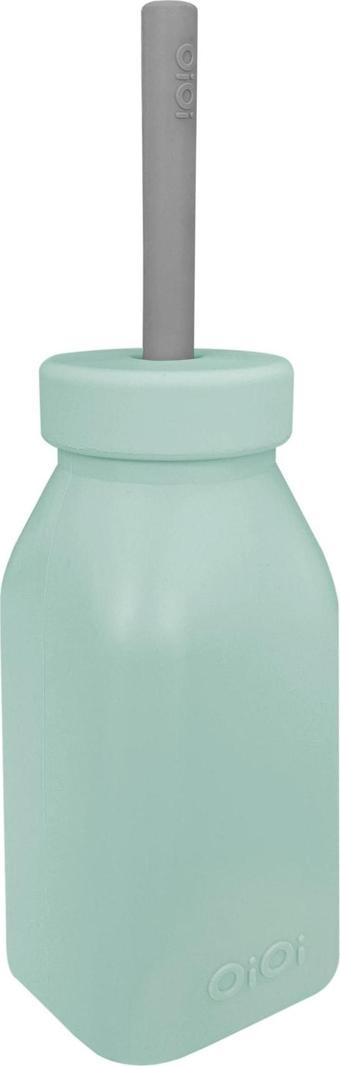 Oioi Silikon Şişe Ve Pipet - River Green / Powder Grey