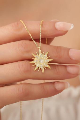 Passion Silver Kadın 925 Ayar Gümüş Güneş Kolye