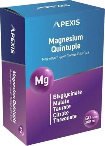 APEXİS MAGNESİUM QUİNTUPLE 60 LI