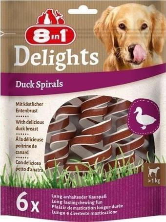 8in1 Delights Duck Spirals Ördekli Burgu Köpek Ödülü 6lı   