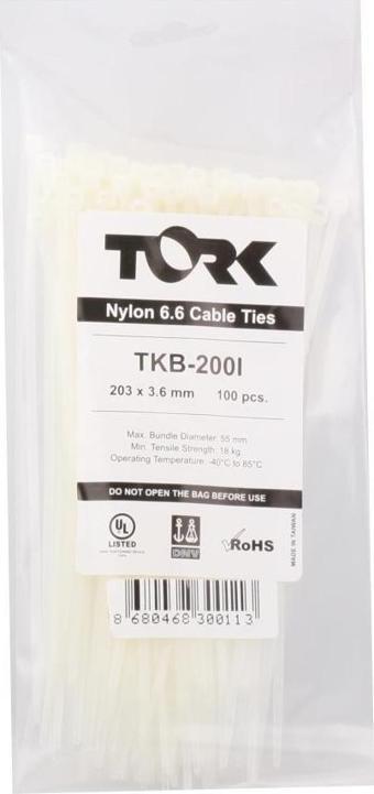 Tork TRK-150-2,5mm Beyaz 100lü Kablo Bağı