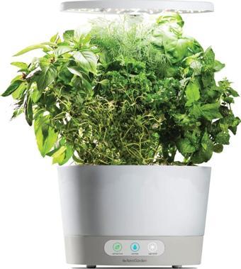 AeroGarden Harvest 360 Kapalı Bahçe Topraksız - LED Büyüme Işığı - Beyaz