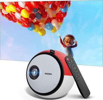 NexiGo Mini Taşınabilir Projektör, Çizgi Film için, Çocuklara Hediye