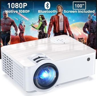Groview 1080P Bluetooth Mini Projektör - 100 Inc