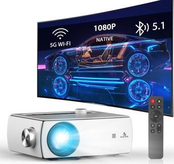 NexiGo PJ10 - 300 ANSI, 1080P WiFi Bluetooth Film Projektör