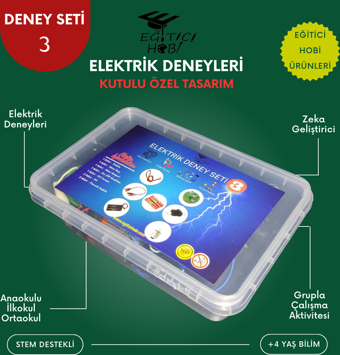 Eğitici Hobi Kutulu, Elektrik Deney Seti - 3 Eğitici Hobi Bilim Seti