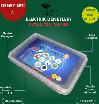 Eğitici Hobi Kutulu, Elektrik Deney Seti - 6 Eğitici Hobi Bilim Seti