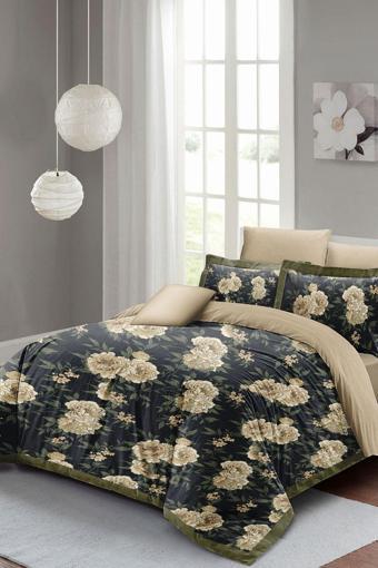 MONOHOME Flower Nefti Çift Kişilik Nevresim Takımı 3d Pamuk Saten