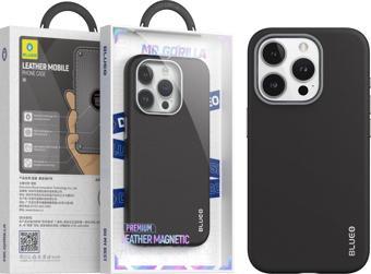 iPhone 15 Pro Max Uyumlu Deri Premium Magsafe Kılıf Siyah