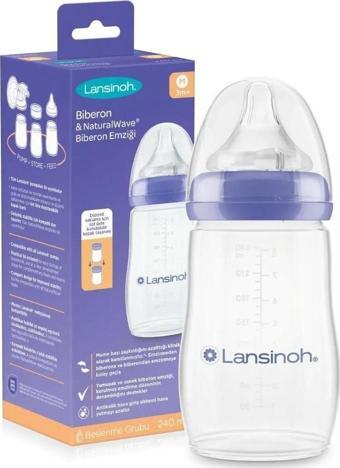 LANSINOH 75590 Natural Wave Silikon Uçlu Biberon 240 ml