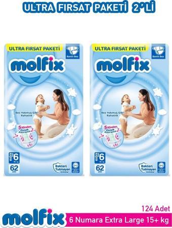 Molfix Bebek Bezi Ultra Fırsat Paketi X Large 6 Numara 62 Adet X 2 Paket