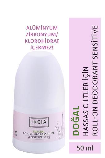 INCIA %100 Doğal Roll On Deodorant Hassas Ciltler İçin Ter Kokusu Önleyici Leke Yapmayan 50 ml