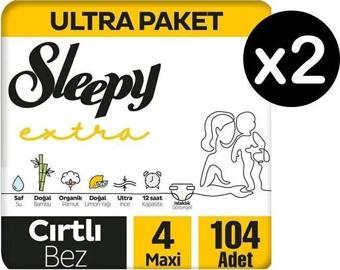 Sleepy Extra Günlük Aktivite 4 Numara Maxi 208'li Bebek Bezi