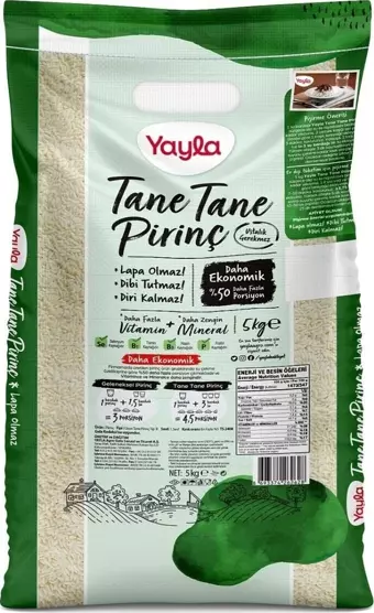 Yayla Tane Tane Pirinç (Çuval) 5 kg