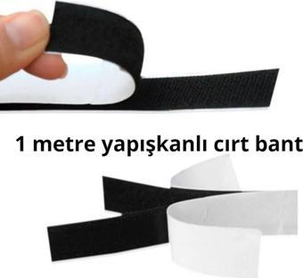 ENZELO 2 Cm Yapışkanlı Siyah Cırt Cırtlı Bant 1 Metre