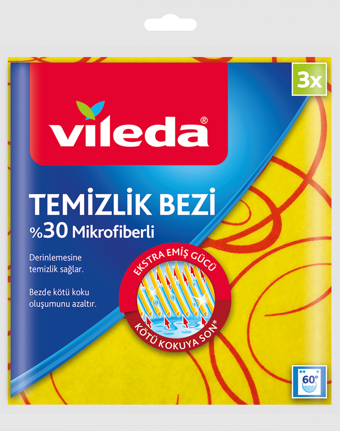 Vileda %30 Mikrofiberli Temizlik Bezi 3 Lu