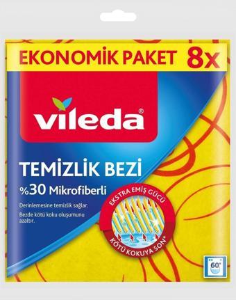 Vileda +%30 Mikrofiberli Temizlik Bezi 8li Eko Pak