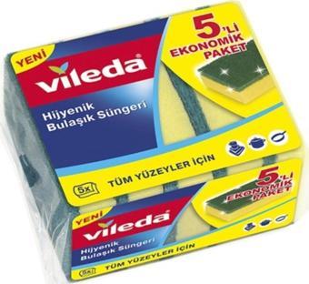 Vileda Ab Bulaşık Süngeri Glitzi  5 Li Düz