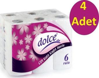 Dolce 6lı Havlu Kağıt 4 Paket 24 Lü %100 Selüloz 2 Kat