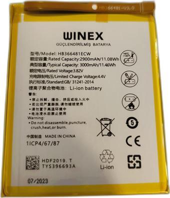Winex Huawei P20 Lite Uyumlu Güçlendirilmiş Premium Batarya
