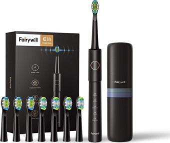 Fairywill E11 Sonic Şarj Edilebilir Diş Fırçası 5 Farklı Temizleme Modu + 8 Yedek Başlıklı Seyahat Kiti