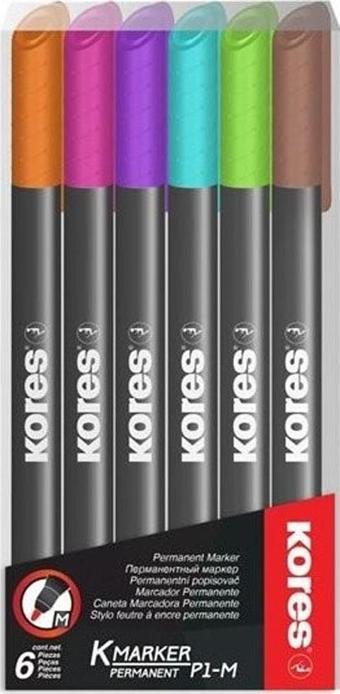 Kores Permanet Marker Set 6 Lı Pvc