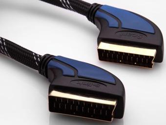 S-link SLX-938 Scart To Scart 10mt Gold Kılıflı Kablo