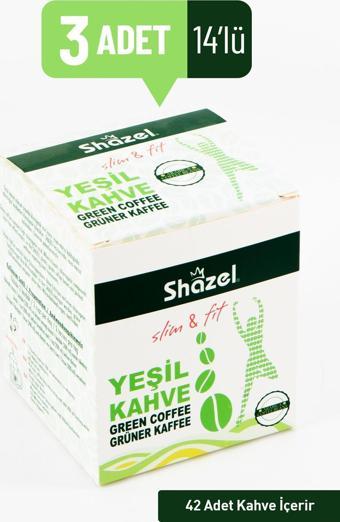 Shazel Slim & Fit Yeşil Kahve Ve Elma Aroması  14'lü/ 3 Kutu