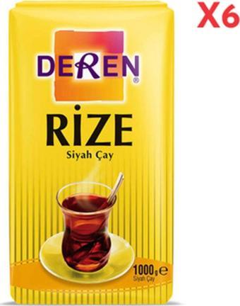 Deren Rize Dökme Çay 1000 Gr (6 Adet)