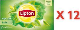 Lipton Yeşil Çay Sade Bitki Bardak Poşet Çayı 20li X 12 Adet