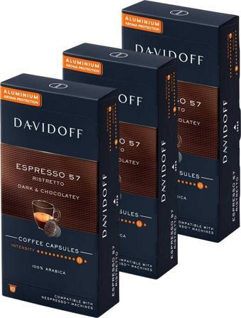 Davidoff Espresso 57 Rıstretto Dark & Chocolatey Aluminium Kapsül Kahve 3x10'lu (nespresso Uyumlu)