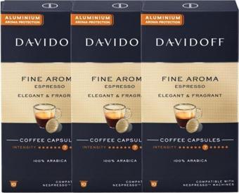 Davidoff Fıne Aroma Espresso Elegant & Fragrant Aluminium Kapsül Kahve 10'lu 3 Paket