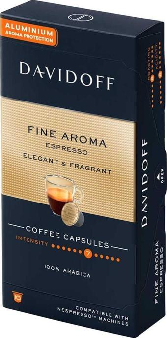 Davidoff Fıne Aroma Espresso Elegant & Fragrant Aluminium Kapsül Kahve 10'lu (nespresso Uyumlu)